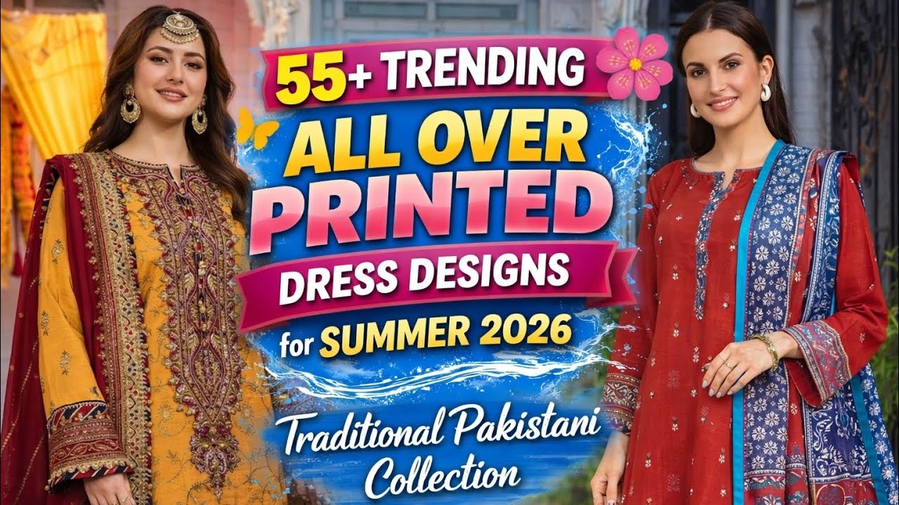 55+ Trending All Over Printed Dress Designs for Summer 2026 | Casual Water Print Collection