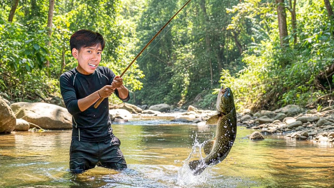 A Peaceful Day Fishing in the Creek