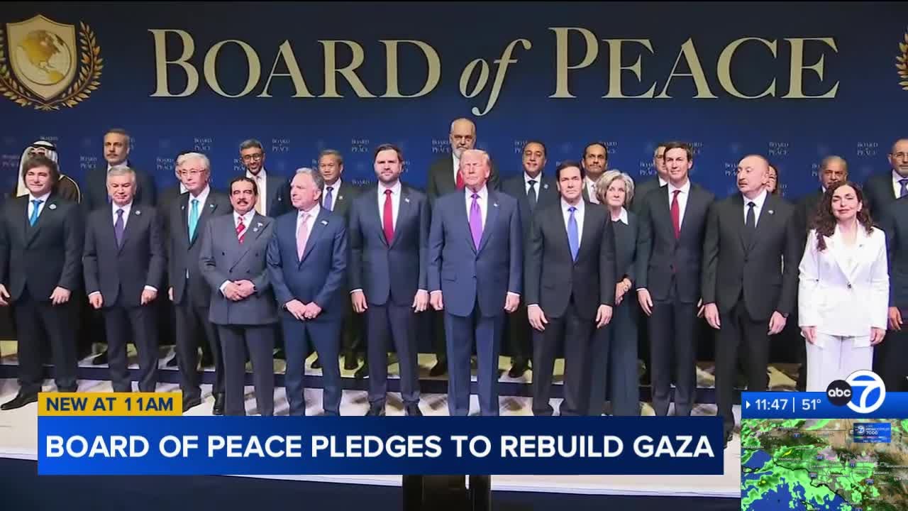 Trump announces $7 billion Gaza rebuilding pledge at Board of Peace talks