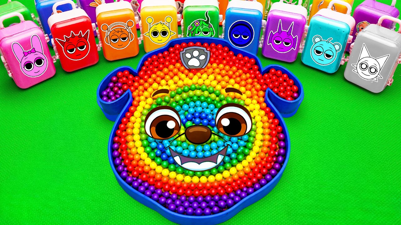 Satisfying ASMR | Making Rubble Paw Patrol in Beads Bathtub by Mixing Jelly Slime CLAY Eggs