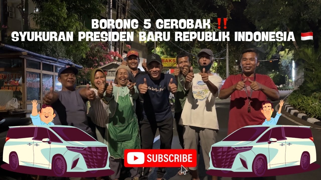 BORONG 5 GEROBAK ‼️ MAKAN GRATIS BARENG MASYARAKAT JAKARTA DALAM RANGKA SYUKURAN PRESIDEN BARU