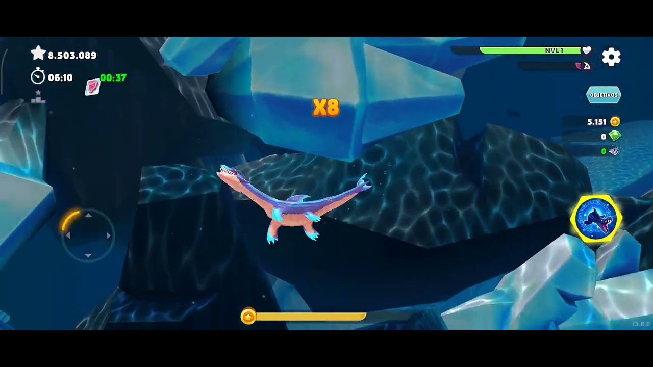 Probando a Nessie en hungry shark.