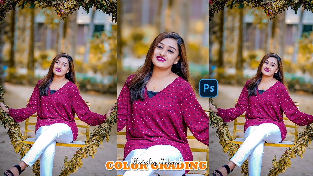 Beautiful Girl Outdoor Portrait Color Grading | Skin Retouching Tutorial in Photoshop