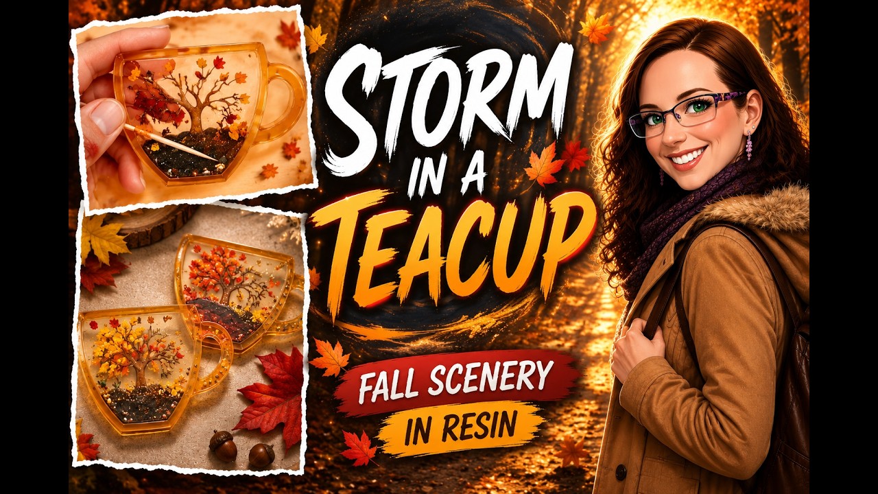 Coffee Cup shaker coasters - Fall Scenery