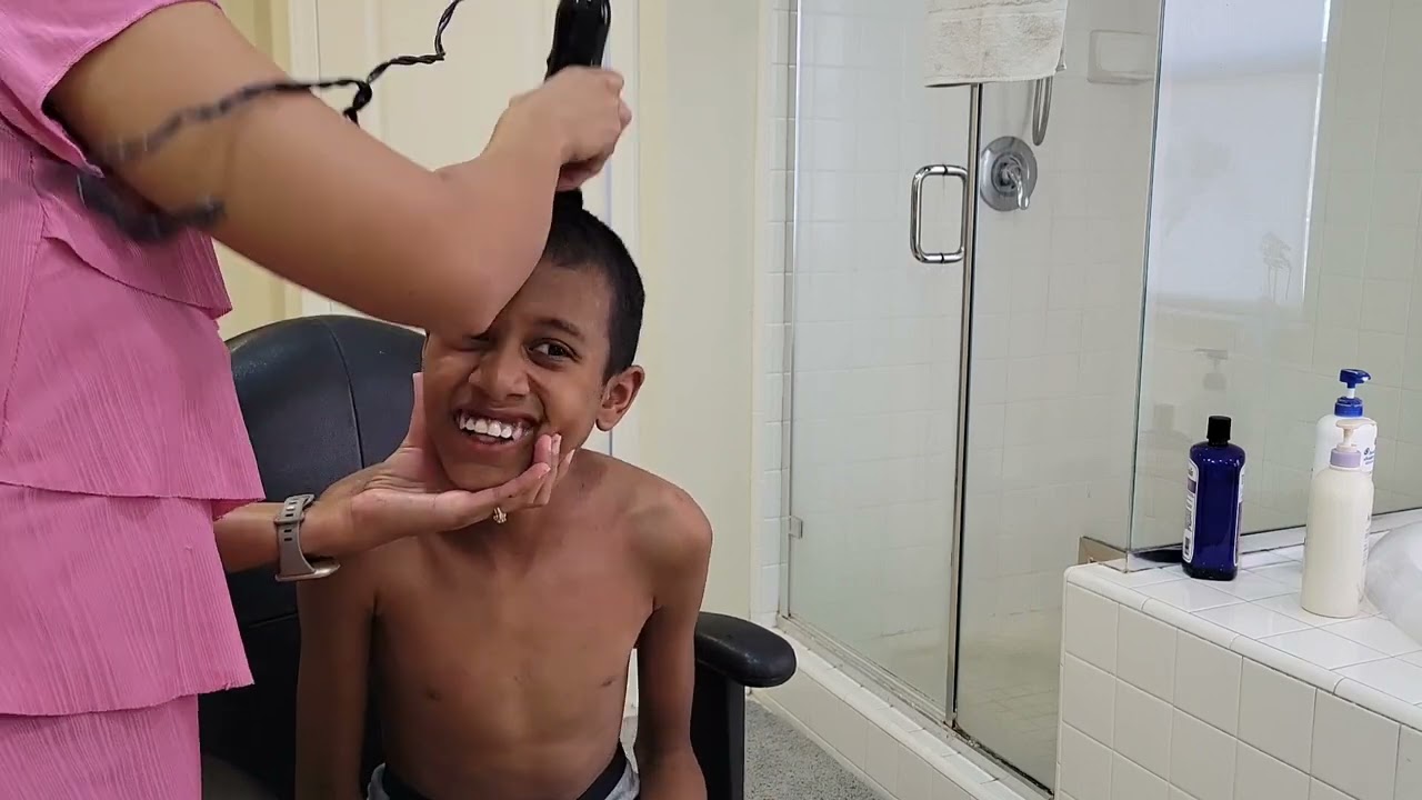 Cutting Liam's hair, the struggle is real😁: Life with Autism