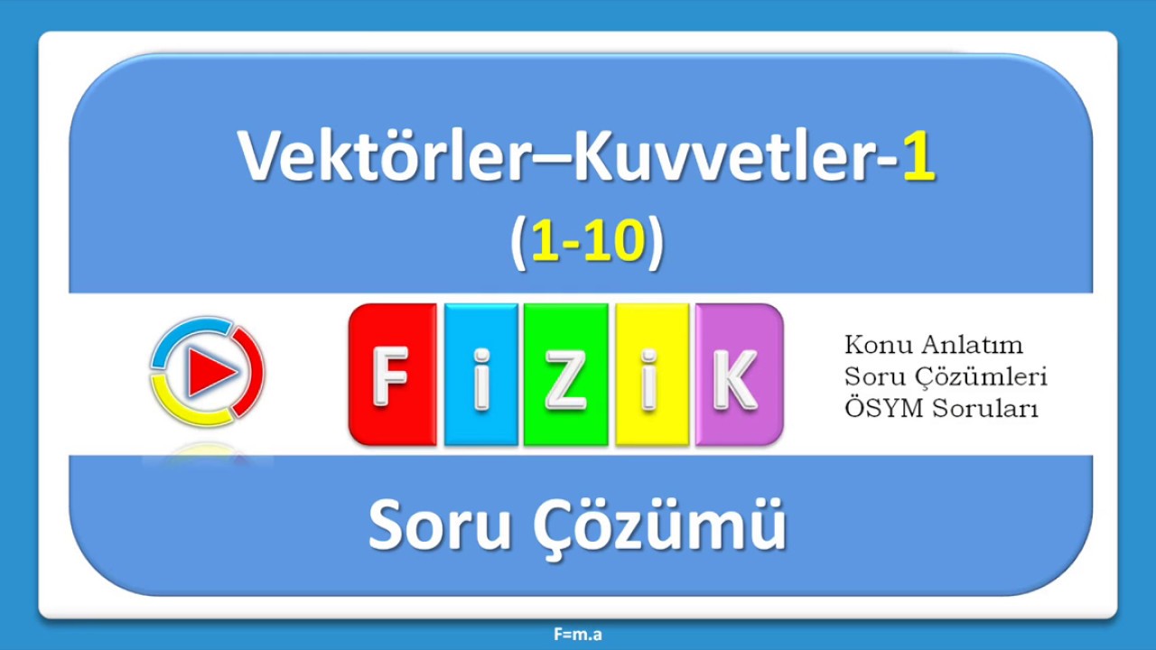 Vektörler SORU ÇÖZÜMLERİ 1