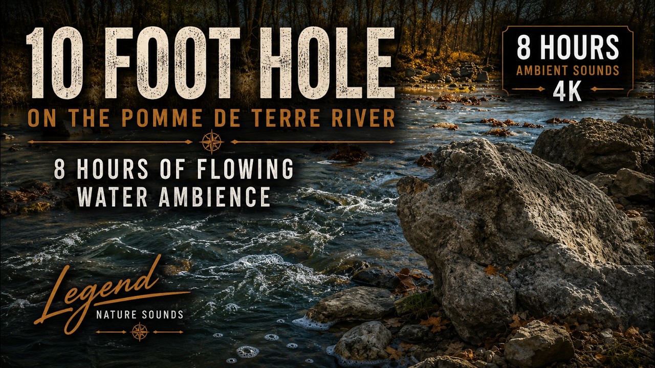 10 Foot Hole on the Pomme de Terre River  8 Hours of Flowing Water Ambience
