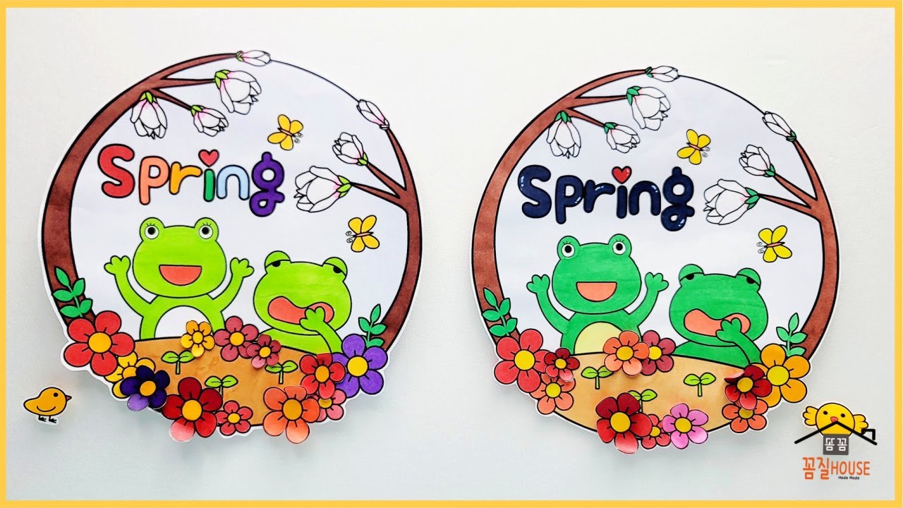 Spring/무료도안/경칩/봄만들기/봄미술/봄/집콕만들기/도안나눔/어르신미술/Crafts for Kids