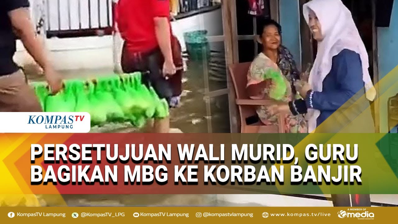 Guru Bagikan MBG ke Korban Banjir di Kudus Jawa Tengah Setelah Mendapat Izin Orangtua Murid