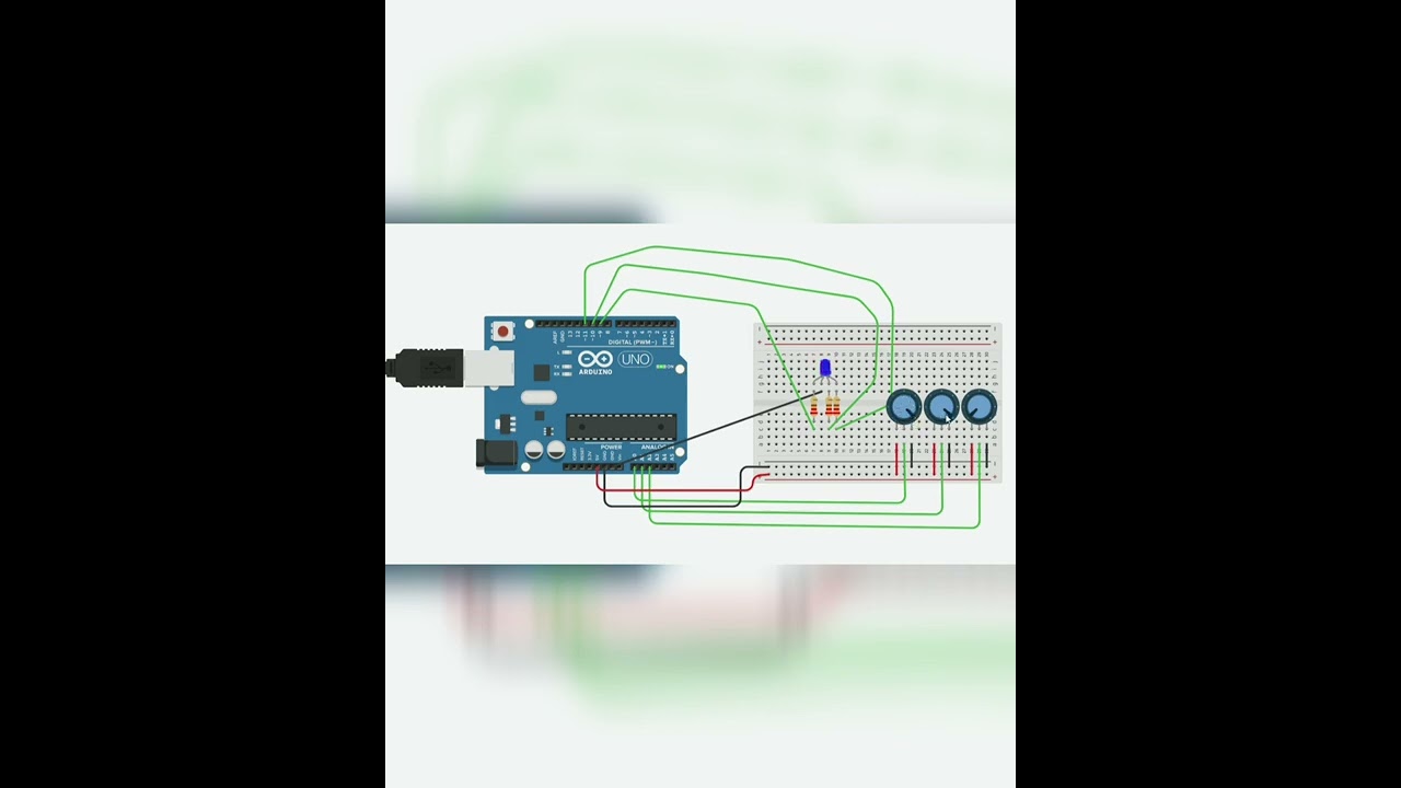Controlar color  Led RGB con arduino y potenciómetros