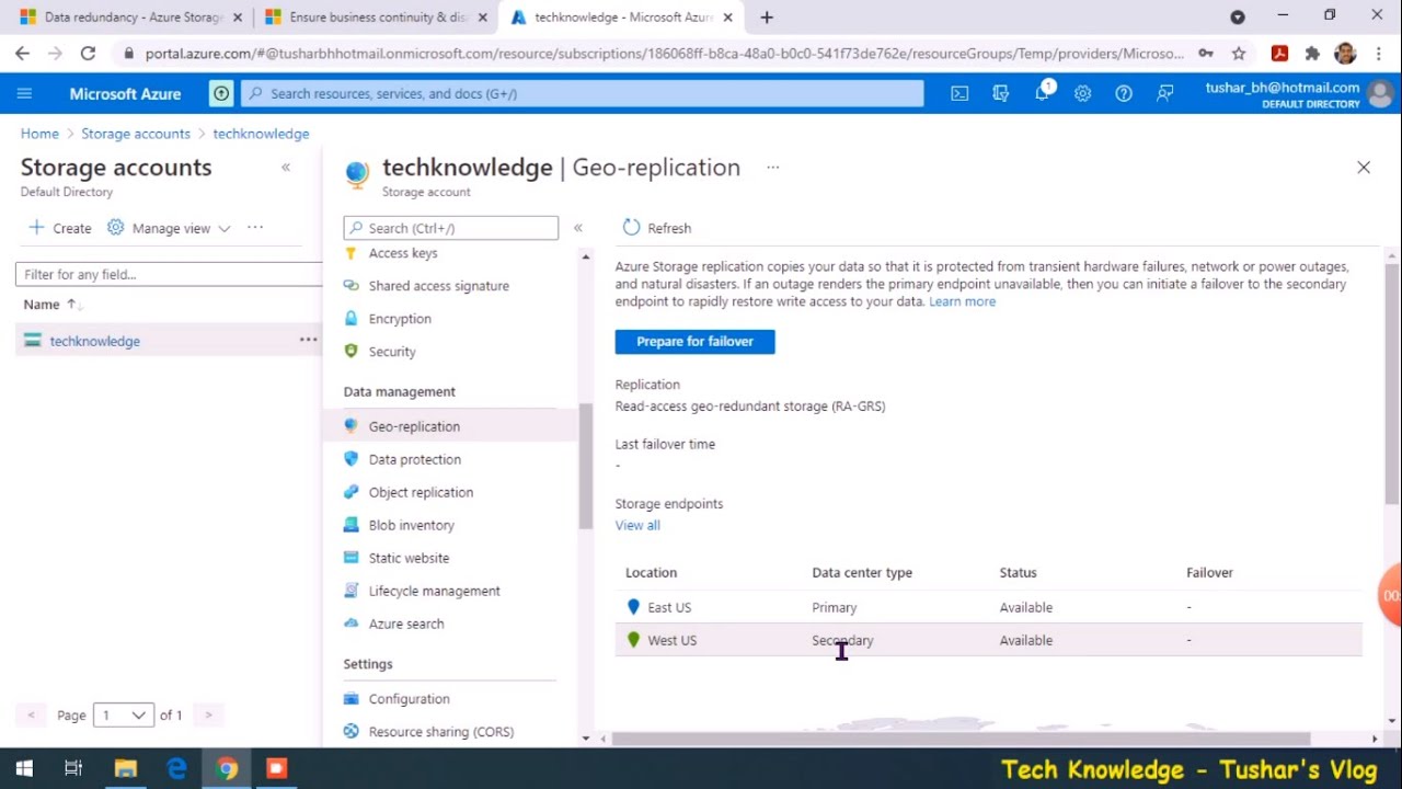 Azure Storage Redundancy - LRS,ZRS,GRS,GZRS,RA-GRS,RA-GZRS, Regional Pairing
