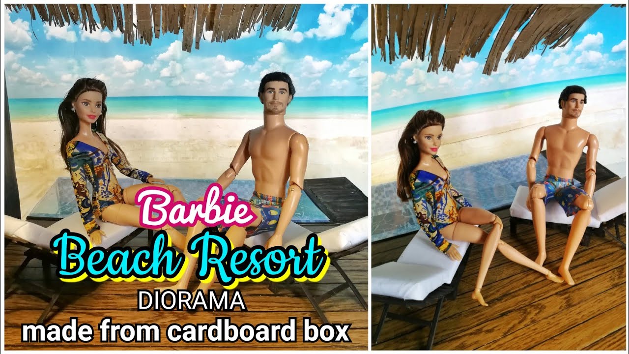 DIY Barbie Beach with Swimming Pool Diorama | Miniature Beach Scene for Dolls