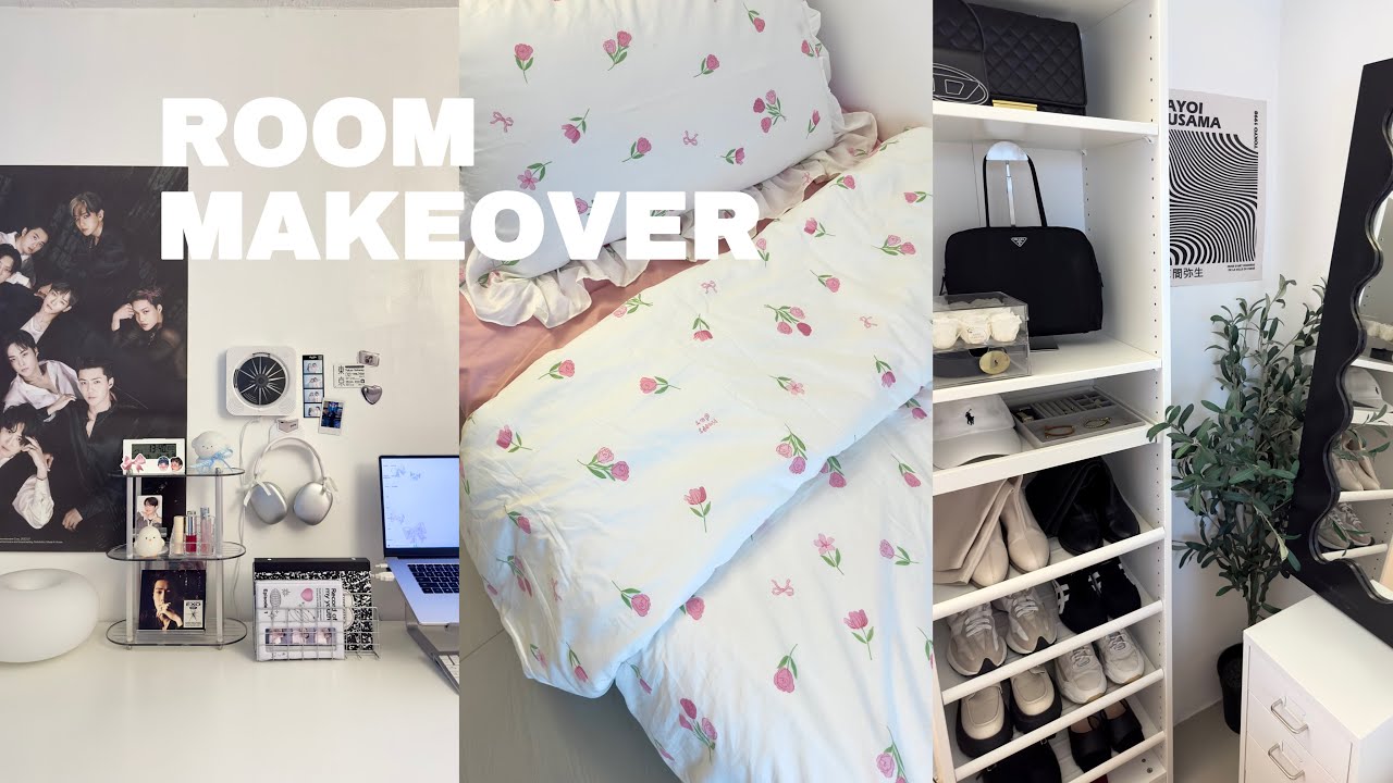 room makeover 2024 🧸 cozy, aesthetic, pinterest inspired 🍒🖇️🌷🎧💌