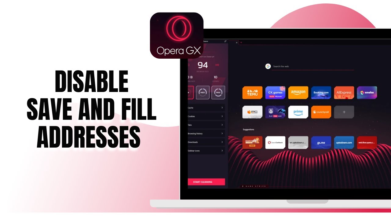 HOW TO DISABLE SAVE AND FILL ADDRESSES ON OPERA GX