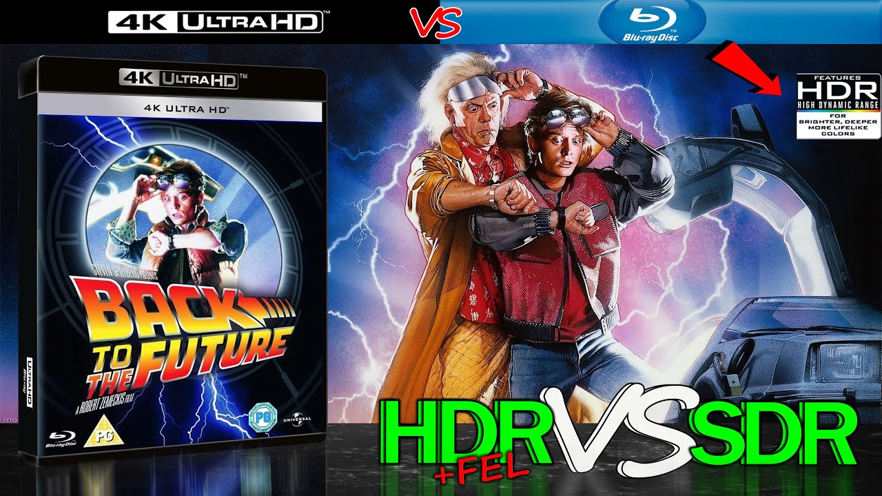 Back to the Future 1985 HDR ANALYSIS 4K Blu Ray vs 1080p BD SDR 100nits 