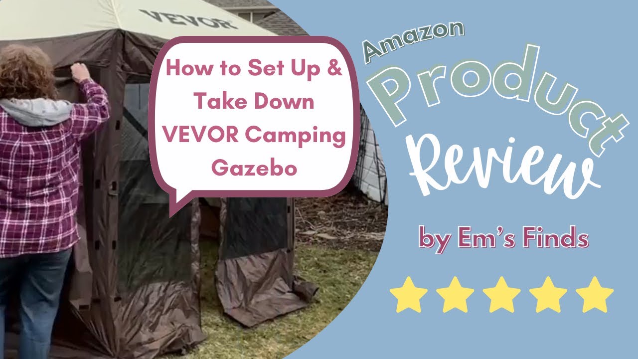 How to Set Up and Take Down VEVOR 10x10ft Camping Gazebo Screen Tent | 6 Sided Pop-up Mesh Windows