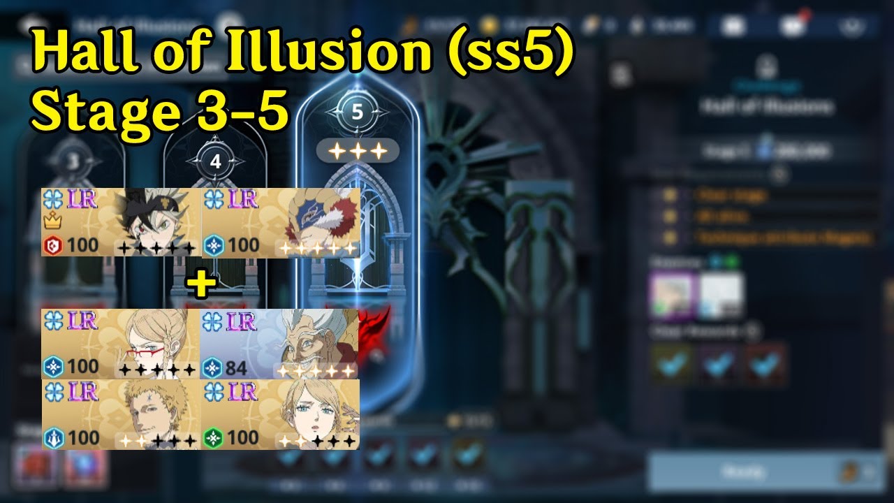 Hall of Illusion (ss5) stage 3-5 Black Asta (/w no Witch Queen) full stars clear | BCM Global
