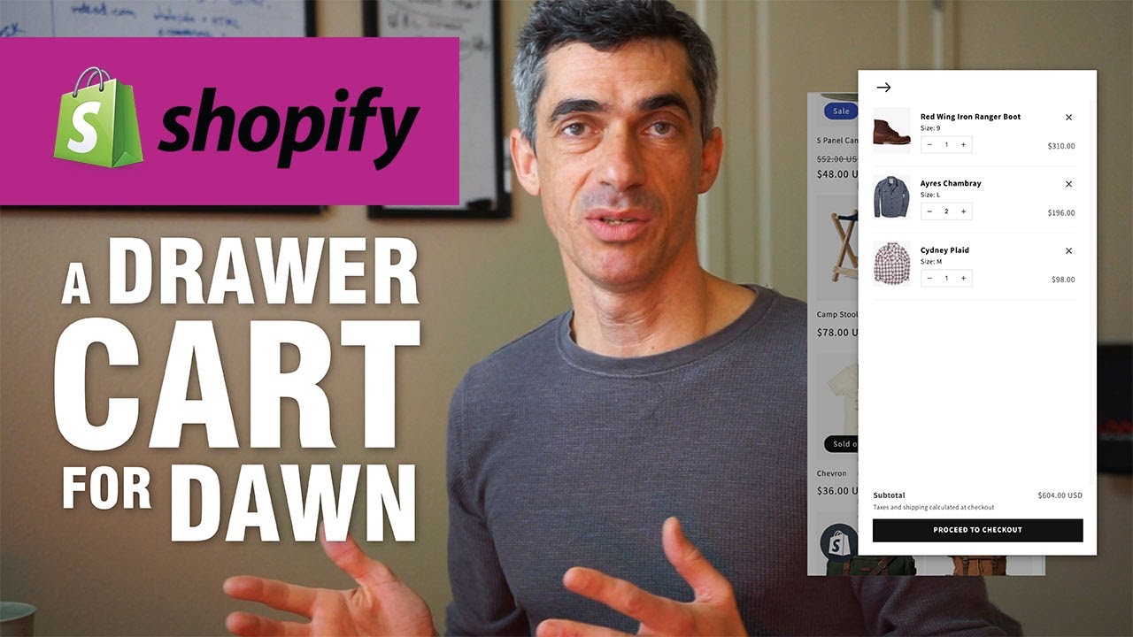 Making a drawer cart for Shopify's DAWN theme [goCart.js]