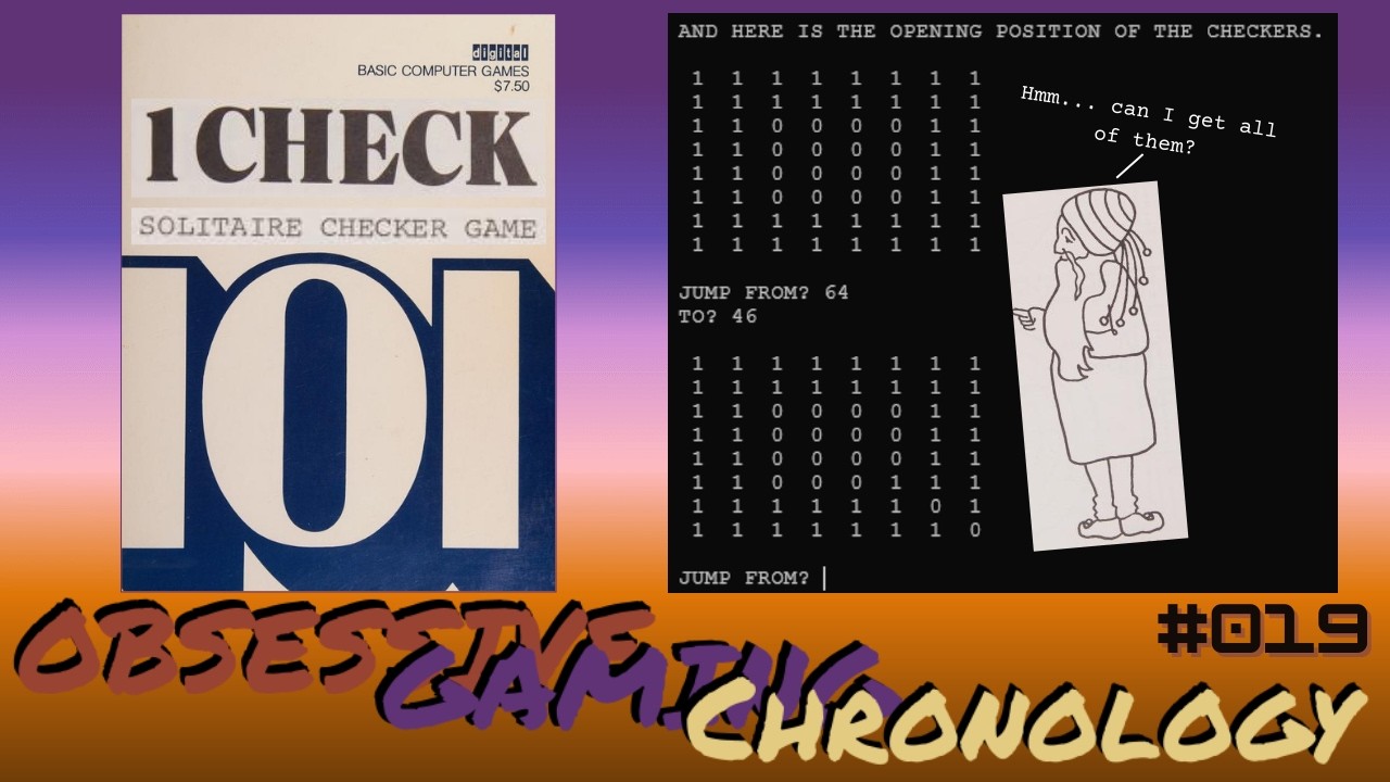 Solitaire Checker Puzzle (One Check) [1973] | Peg Solitaire | #019