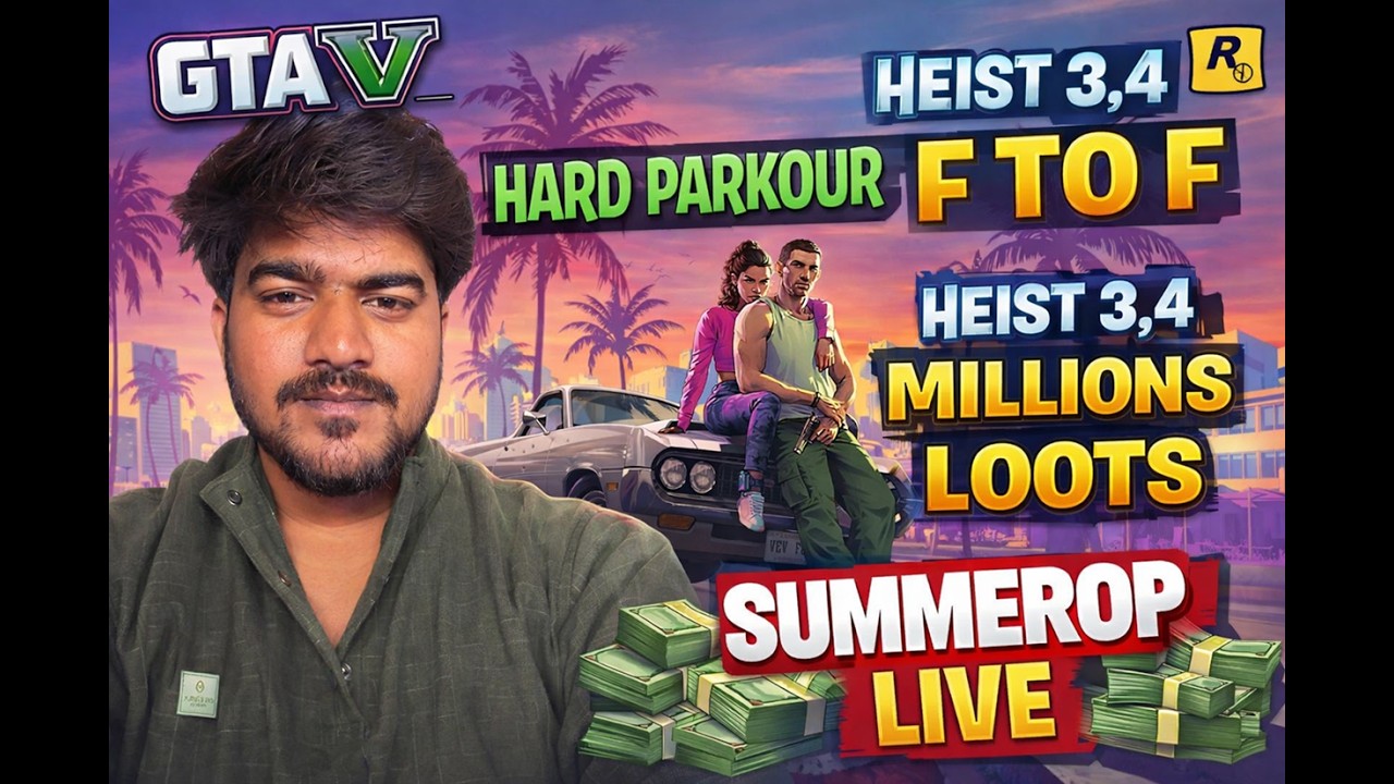 PARKOUR GTA 5 ONLINE HEIST AND RECE  | LIVE WITH SUMMEROP