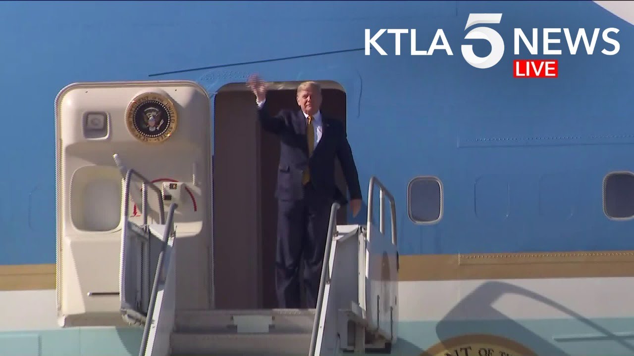 President Trump Arrives at Los Angeles International Airport