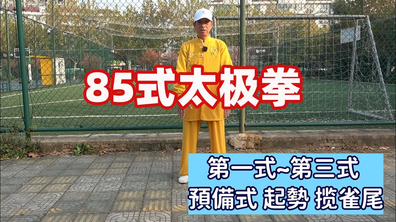 85式杨氏太极拳分解教学（第一~三式）【预备 起式 揽雀尾】Yang Style Tai Chi 85 (Form 1~3）Preparation,Beginning,Grasp the Bird’s