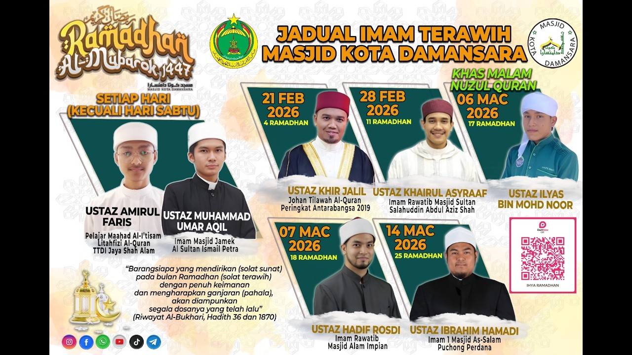 LIVE 🔴 Solat Tarawih Berjemaah | Masjid Kota Damansara | 19-2-2026 / 2 Ramadhann 1447H