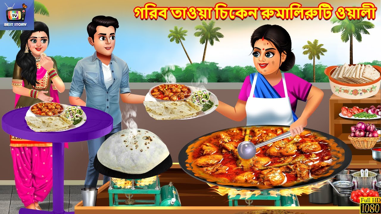 Gorib taoa chiken rumali roti wali | গরিব তাওয়া চিকেন রুমালিরুটি ওয়ালী | Bengali Moral Stories