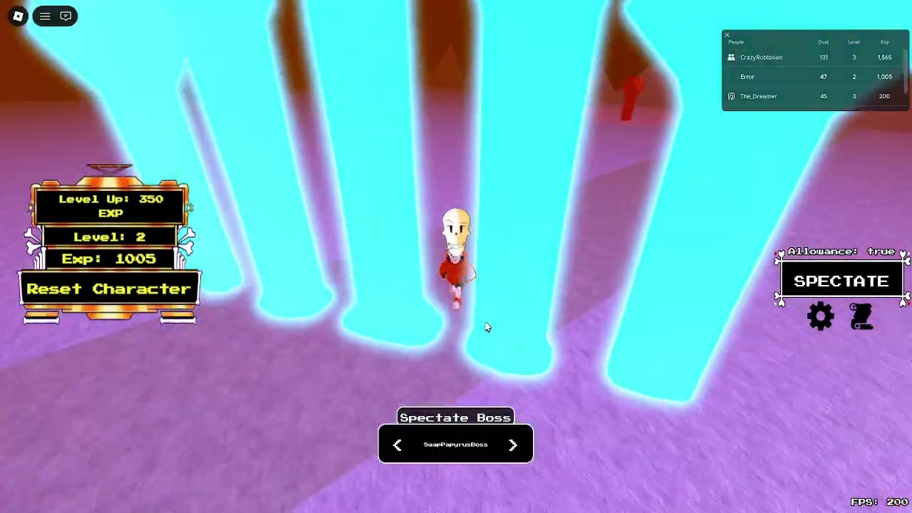 Bug report - Undertale Soulbound Destruction - Swap Paps didn't phase??