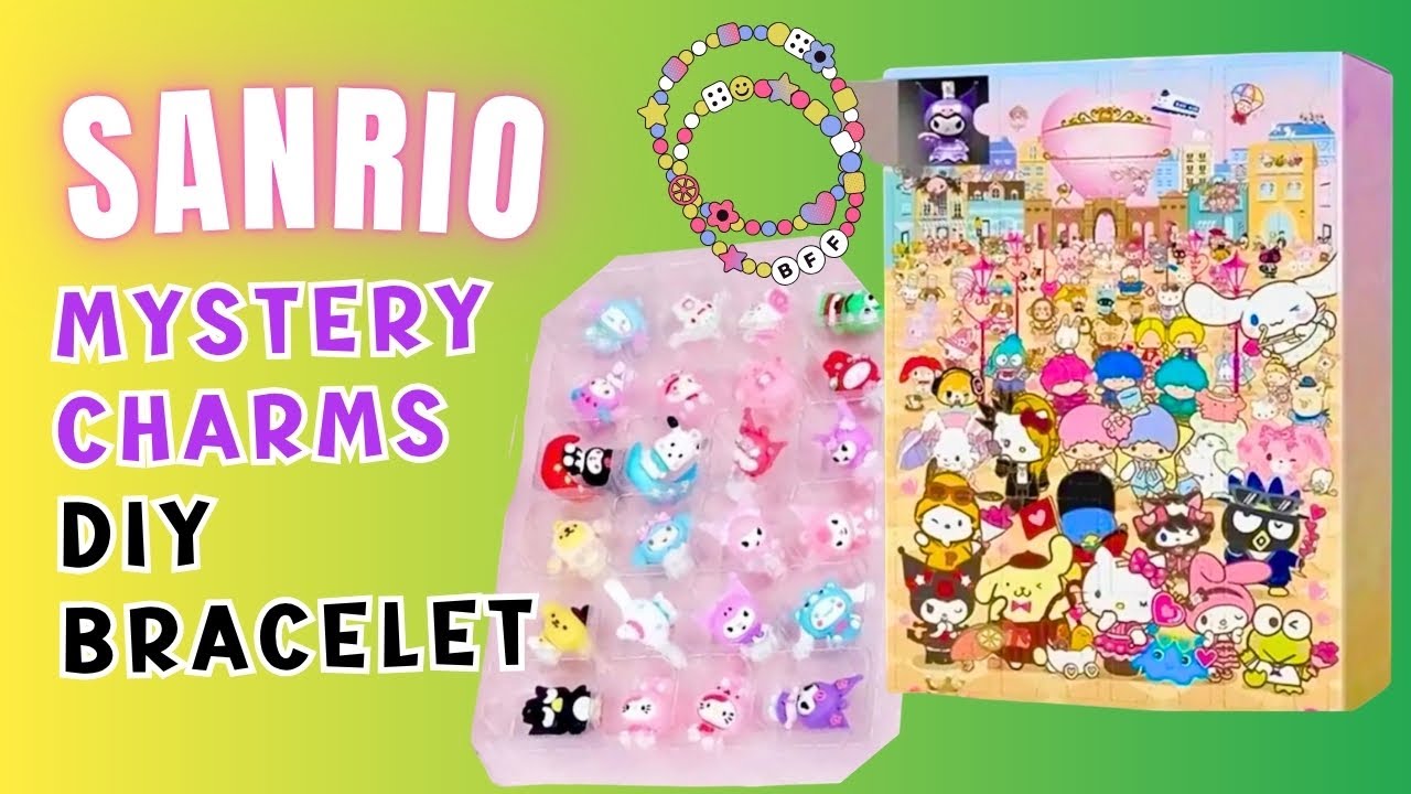 Unboxing Sanrio Family Mystery Charms + DIY Bracelet | Hello Kitty, Kuromi, My Melody, Cinnamoroll