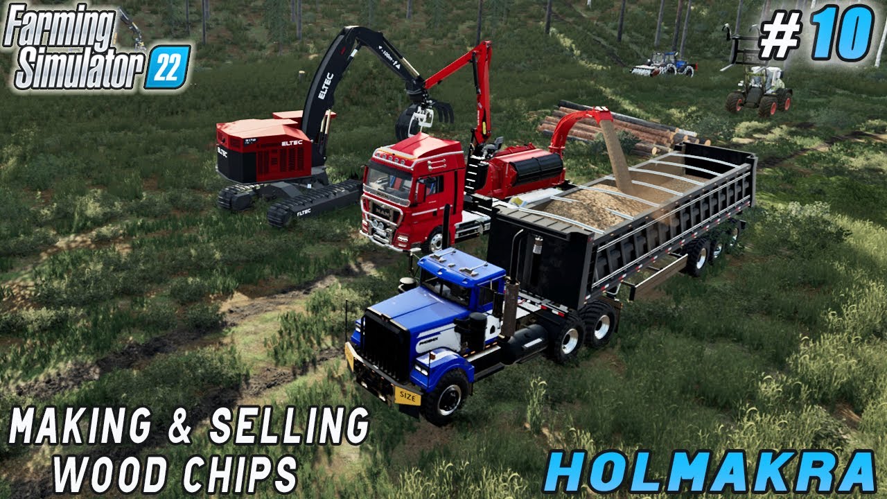 New trailers & sale point for wood chips | Holmakra Forestry | Farming simulator 22 | Timelapse #10