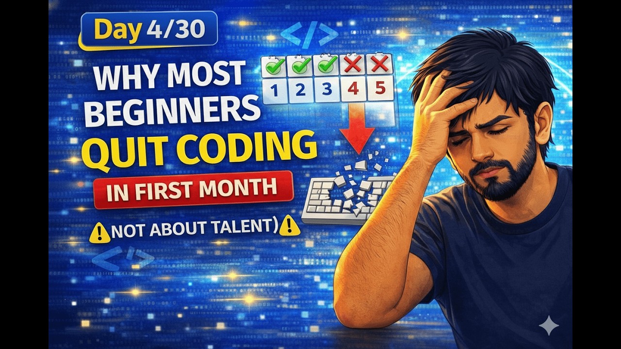 Day 4/30 | Why Most Beginners Quit Coding in the First Month  #correctcoding #codingforbeginners
