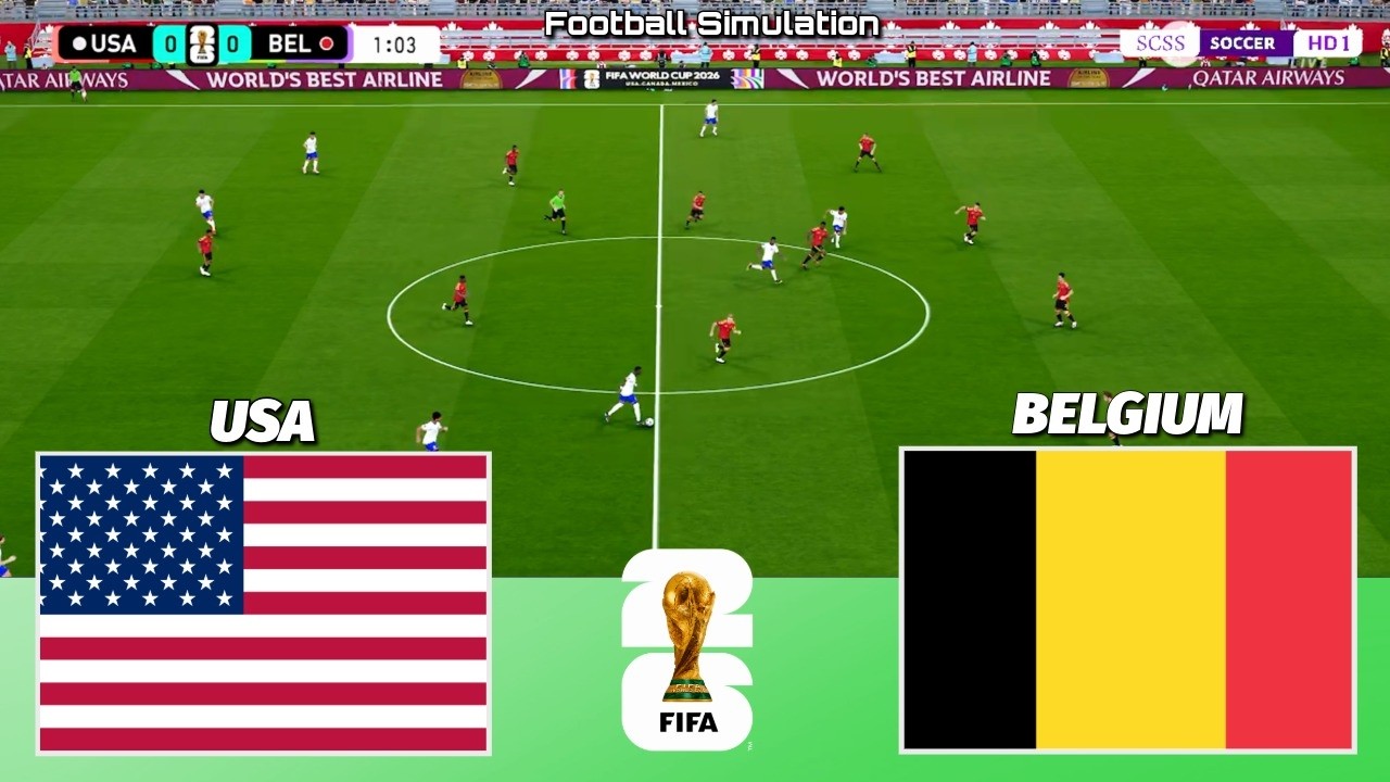 🔴 LIVE | USA vs Belgium - Round of 16 - FIFA World Cup 2026 | PES 21 Simulation