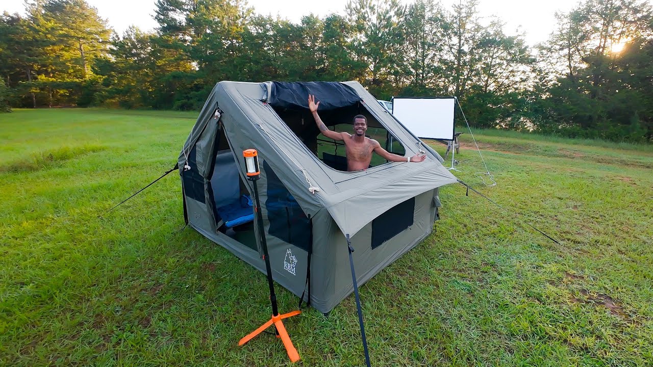 LUXURY Camping In A INFLATABLE Tent On 50 Acre Private Property !!