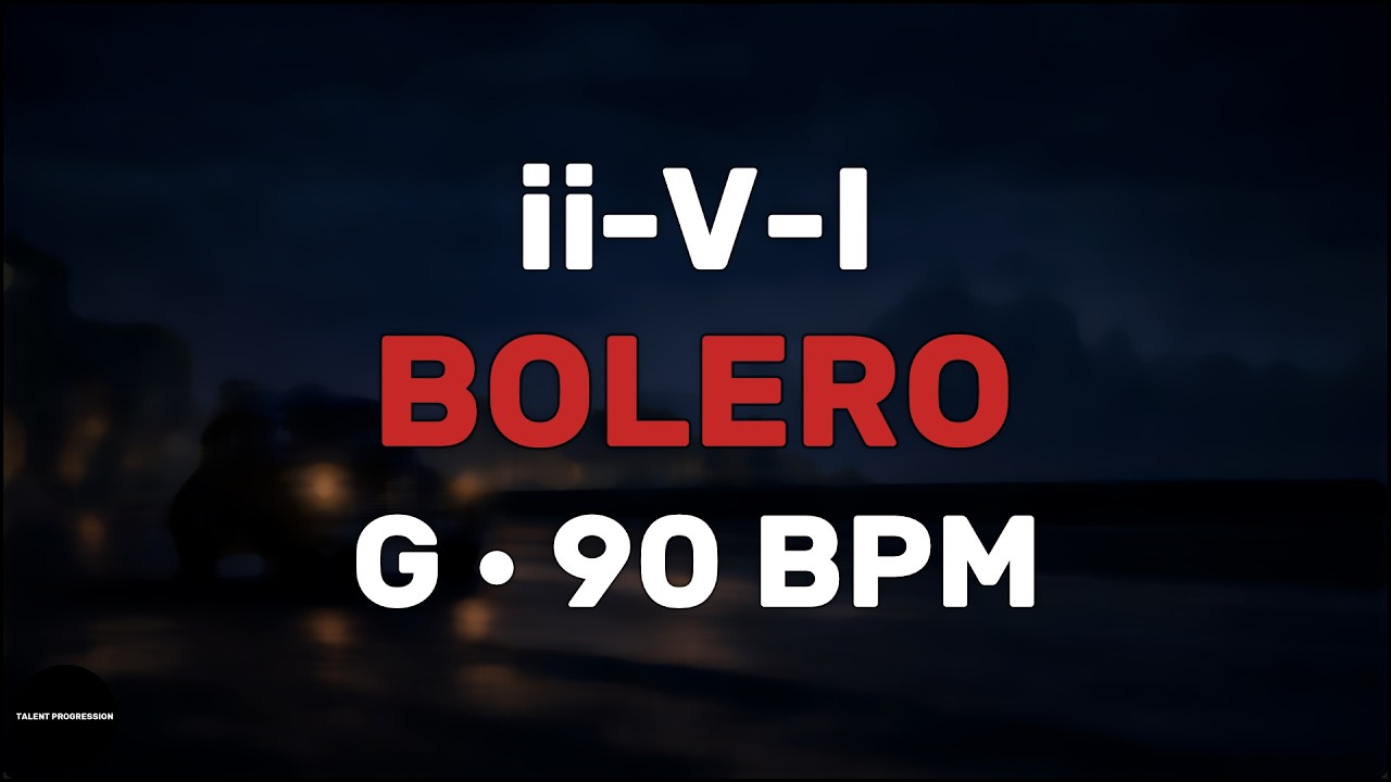 II-V-I in G │ Afro-Cuban Bolero │ Backing Track │ 90 BPM (Rhythm Section Quartet)