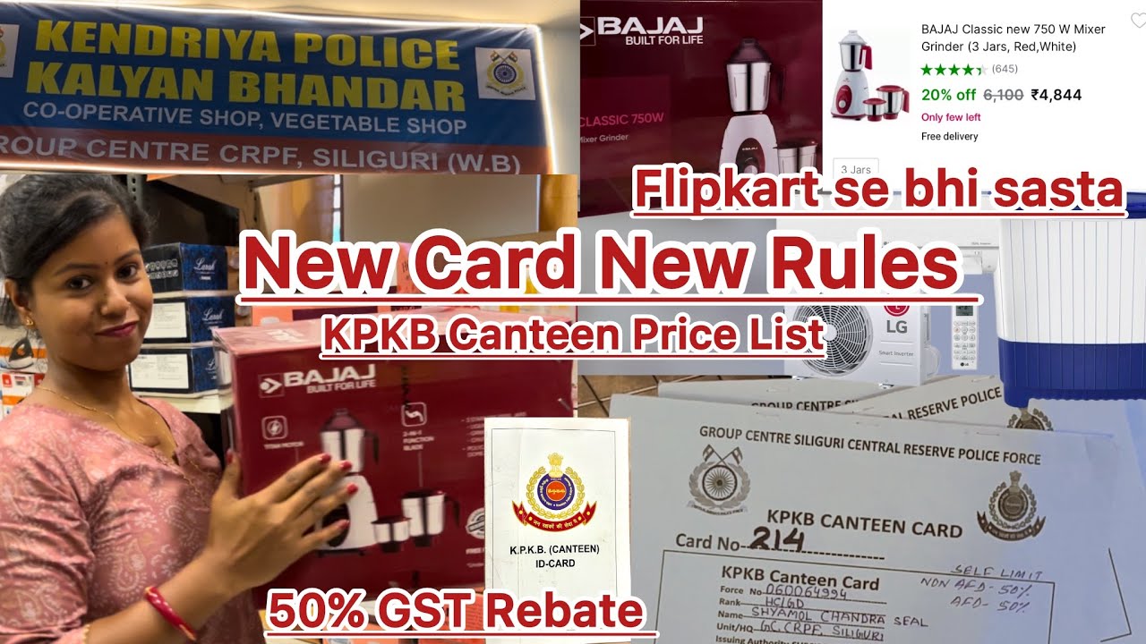 🇮🇳🪖Electronics ka Price Online se Bhi Sasta #CPC Canteen 50% GST Rebate | KPKB Canteen Card