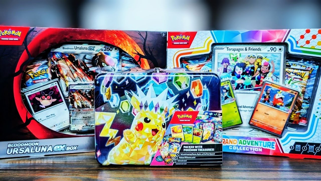 Unboxing NEW Pokemon Products: Pikachu Chest, Ursaluna EX, and Grand Adventure Box!