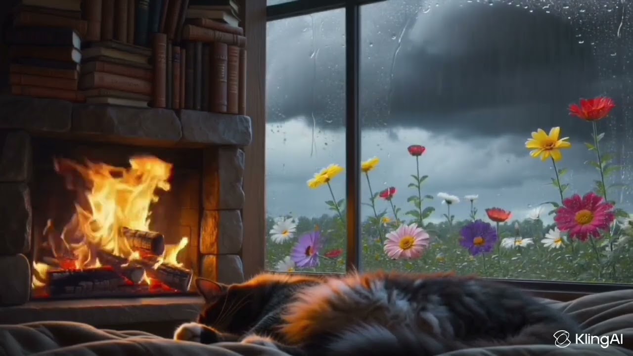 Тихий грім, дощ та шепіт вогню.⛈️🔥Quiet thunder, rain and the whisper of fire.