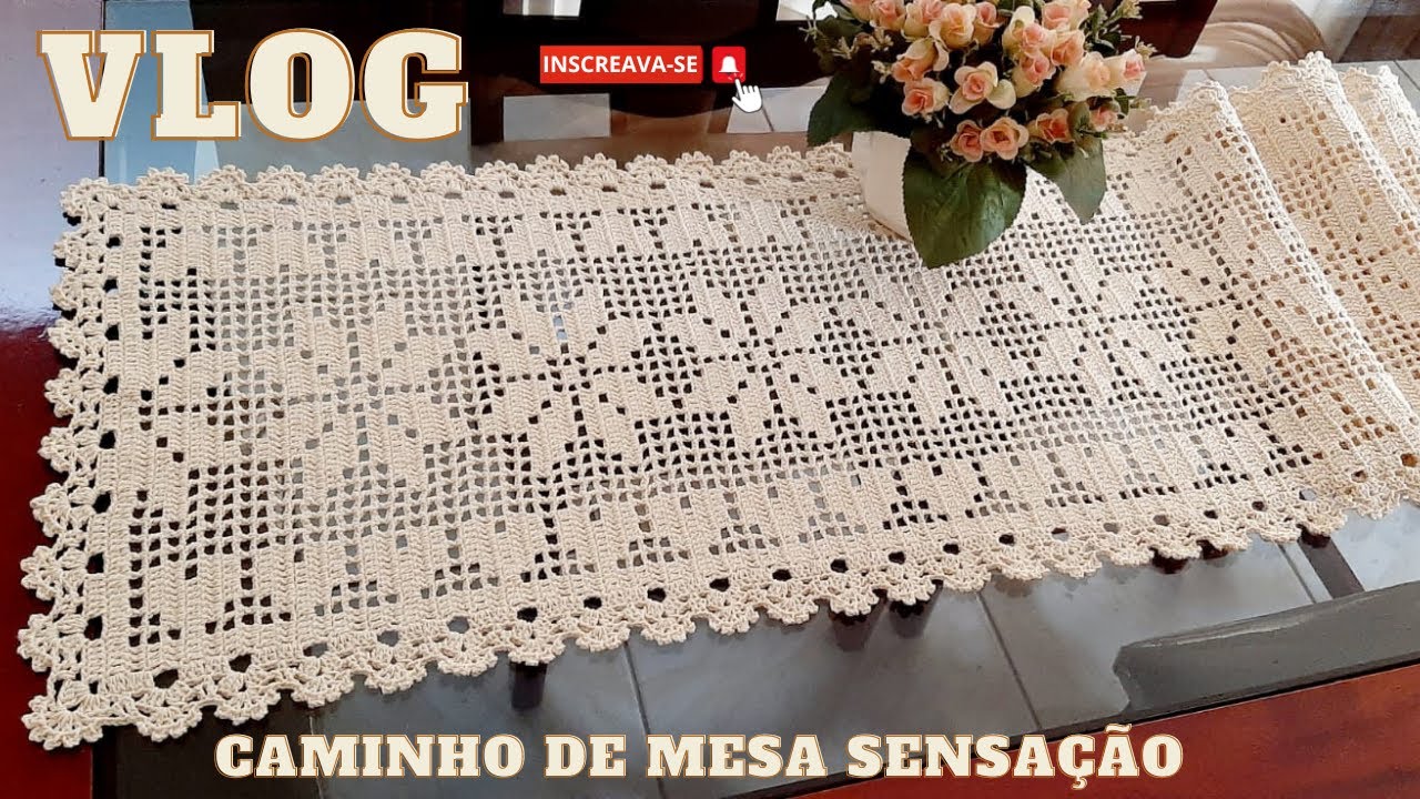 TIRANDO DÚVIDAS DO PASSO A PASSO DO CAMINHO DE MESA SENSAÇÃO EM CROCHÊ FILÉ- #crocheting  #croche