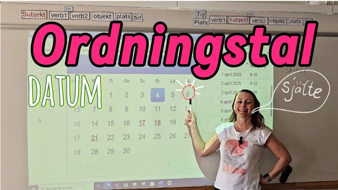 &Ouml;va datum med oss! Ordningstal