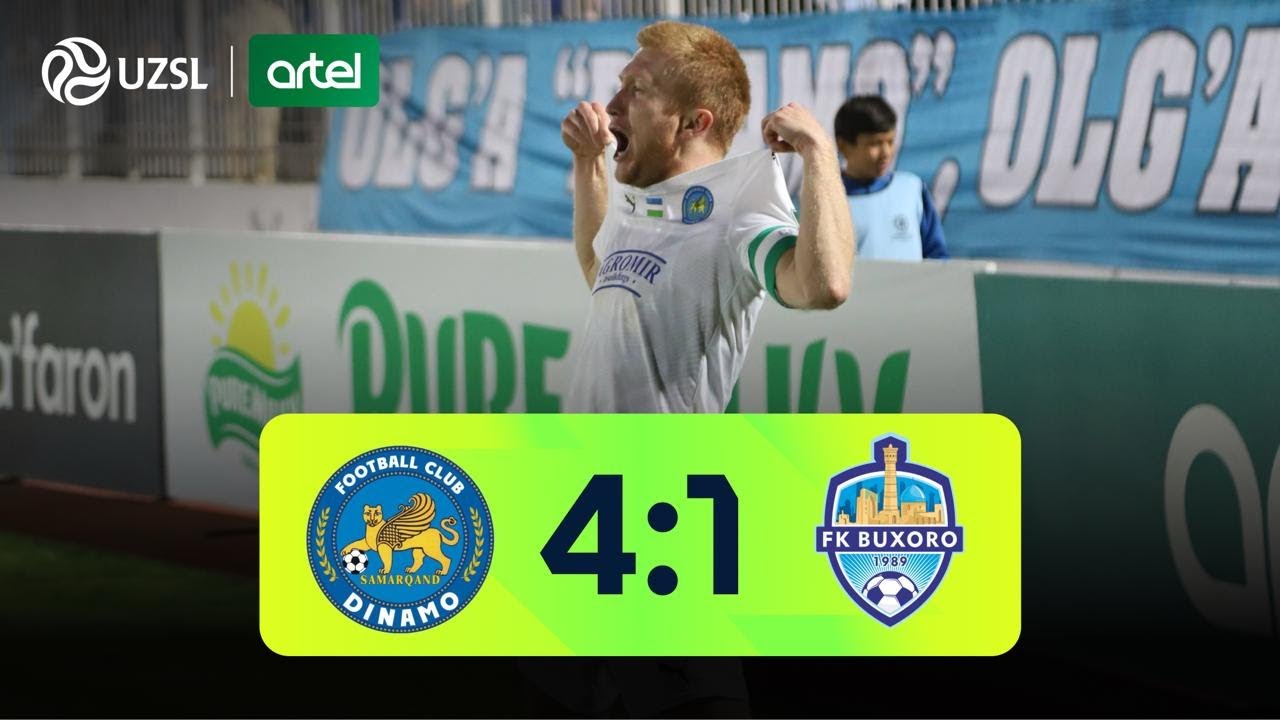 Superliga 25-tur. Dinamo - Buxoro bahsida kiritilgan gollar va xavfli vaziyatlar (Highlights)