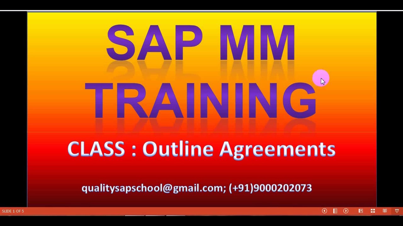 SAP MM   Outline Agreements