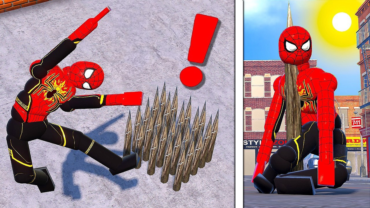 Spider-Man Best NPC Falls Epic Funny Euphoria Ragdoll Physics Fails!