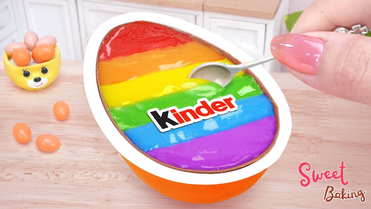💘Rainbow Kinder Joy Cake💘Loving Miniature Chocolate Rainbow Kinder Joy Jelly Cake Decorating Ideas💘