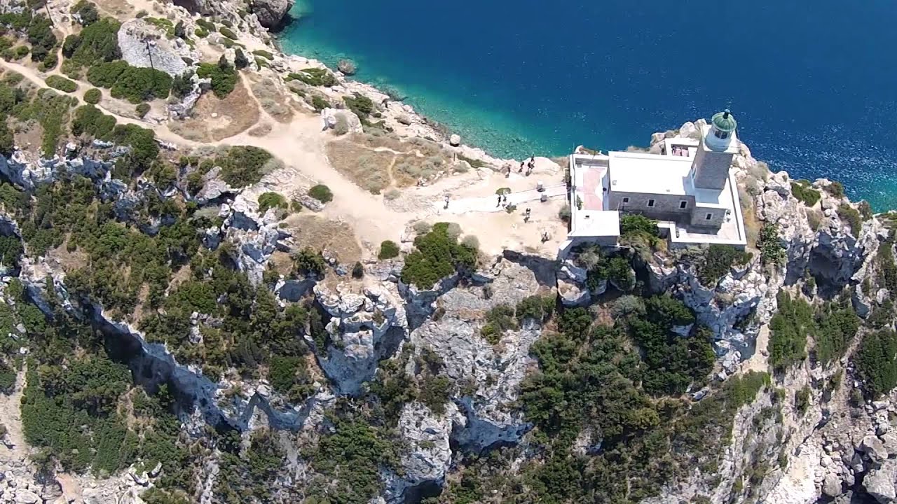 Beautiful places in the world : Greece  Melagavi Lighthouse and Heraion of Perachora  Aerial Video