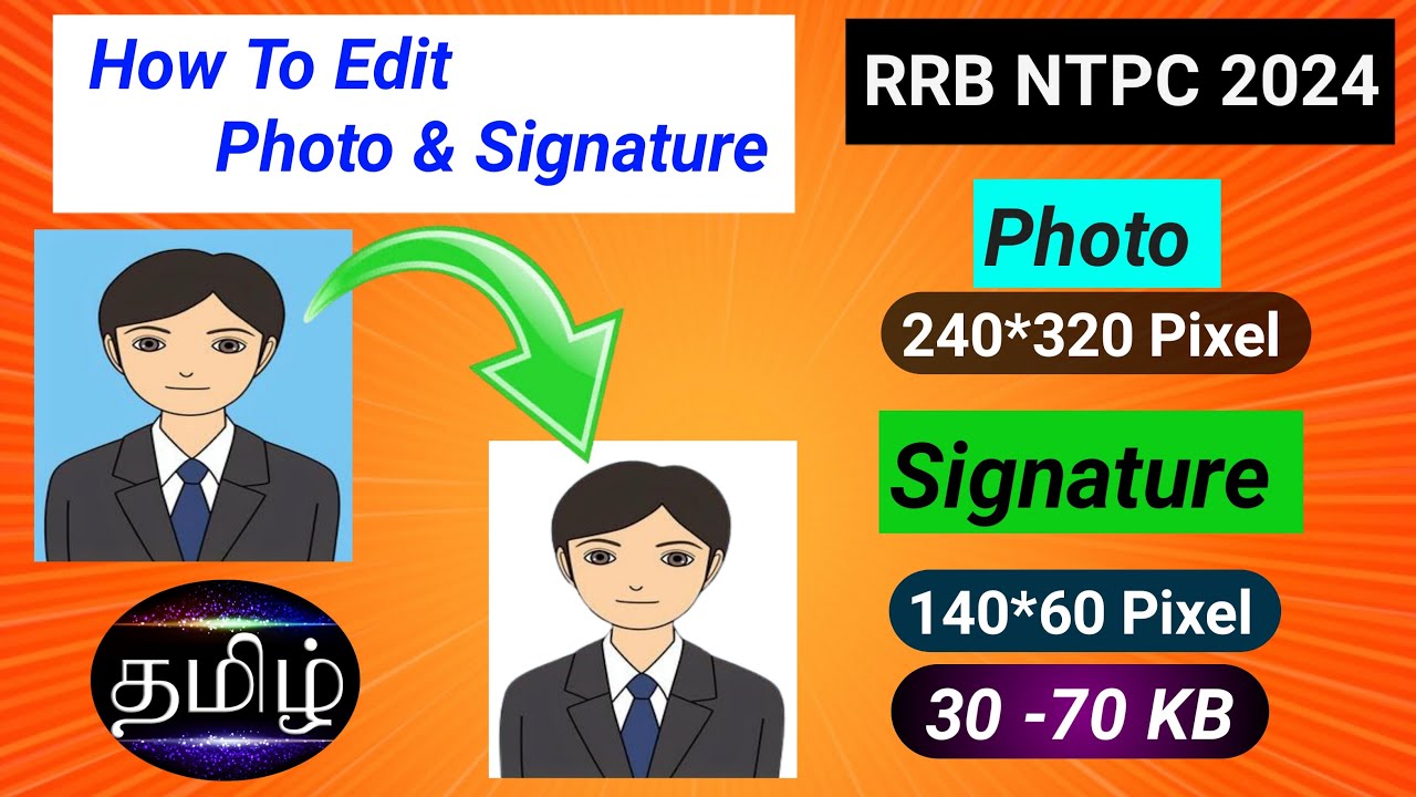 How to Edit Photo & Signature for applying RRB NTPC 2024 in tamil🔥🔥@SSCandRailwayAspirants