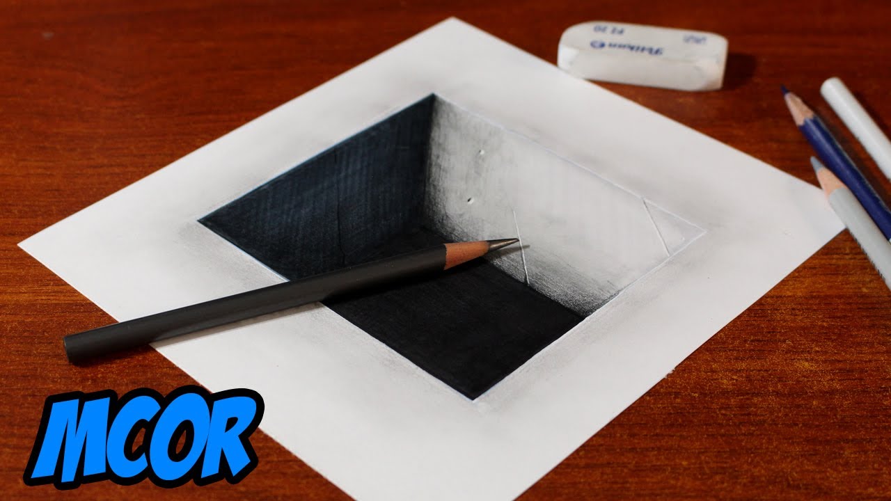 Facil Efecto 3D - Como Dibujar un Hueco Cuadrado