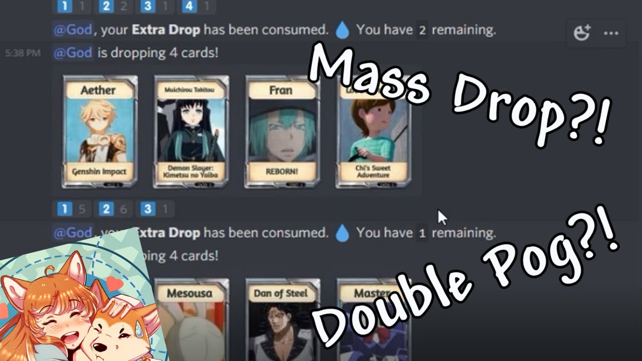KARUTA 100+ MASS DROP?! DOUBLE POG DROP?! | Karuta Bot