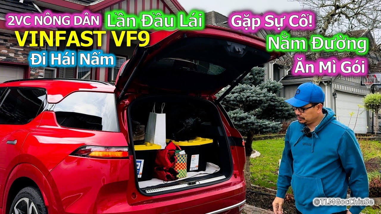 2VC nông dân lấy xe VF9 đi hái nấm, gặp sự cố, ăn mì gói ngày mưa bão | Xe Điện Vinfast