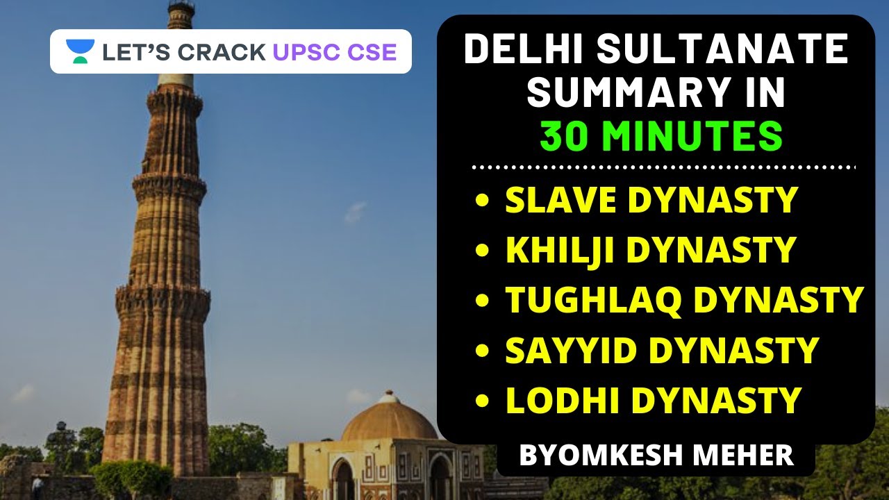 Delhi Sultanate Summary in 30 Minutes | Medieval History | UPSC CSE 2020 | Byomkesh Meher